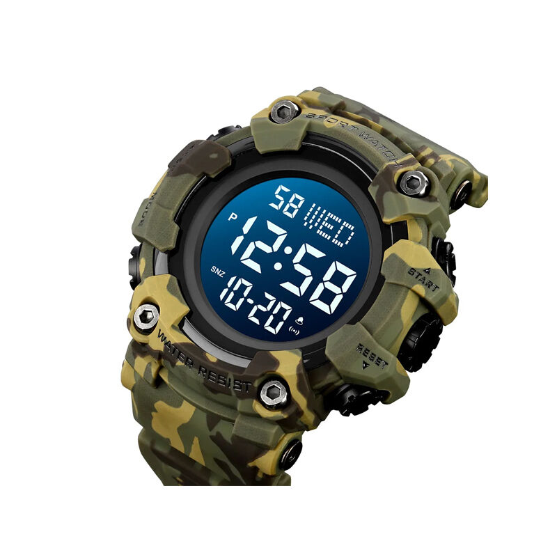 SKMEI 1968 Digital Unique Light Men’s Watch – Green Camouflage