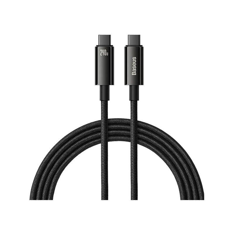 Baseus Tungsten Gold 240W 1m Type-C to Type-C Fast Charging Data Cable - Black