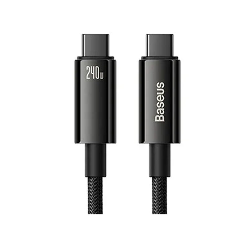 Baseus Tungsten Gold 240W 1m Type-C to Type-C Fast Charging Data Cable - Black