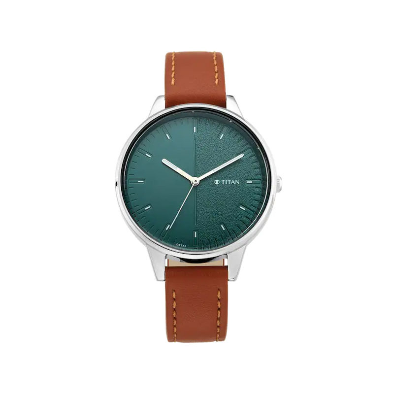 TITAN 2648SL01 Workwear Green Dial Leather Strap Women’s Watch