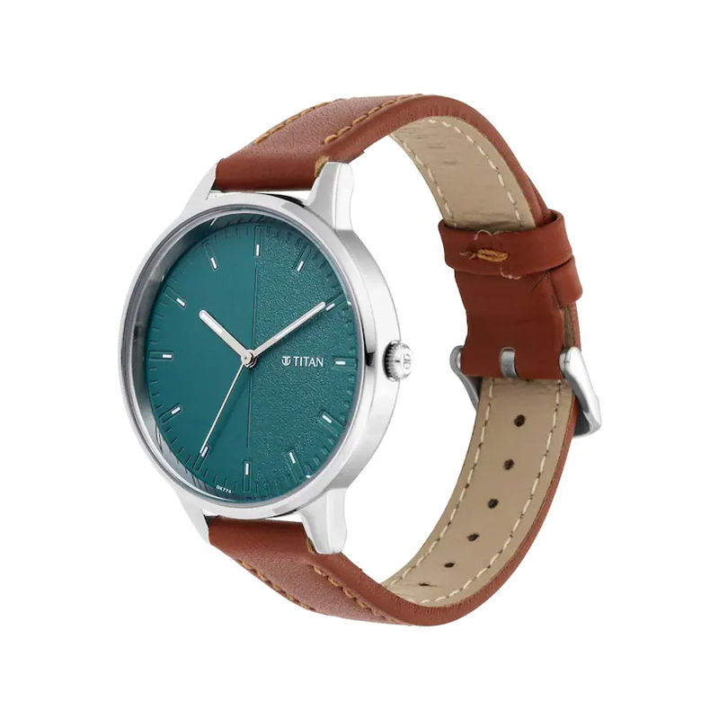 TITAN 2648SL01 Workwear Green Dial Leather Strap Women’s Watch