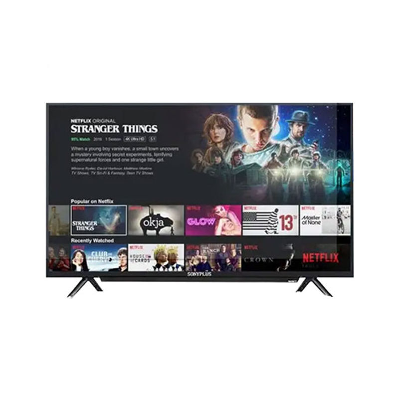 Sony Plus 43 Inch 4K Smart Double Glass 2GB/16GB Voice Control LED TV with Free Wall Mount