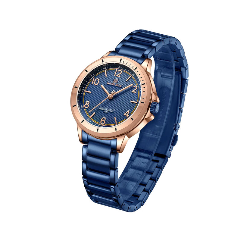 Naviforce 5021 Casual Stainless Steel Waterproof Women’s Watch – RoseGold Blue