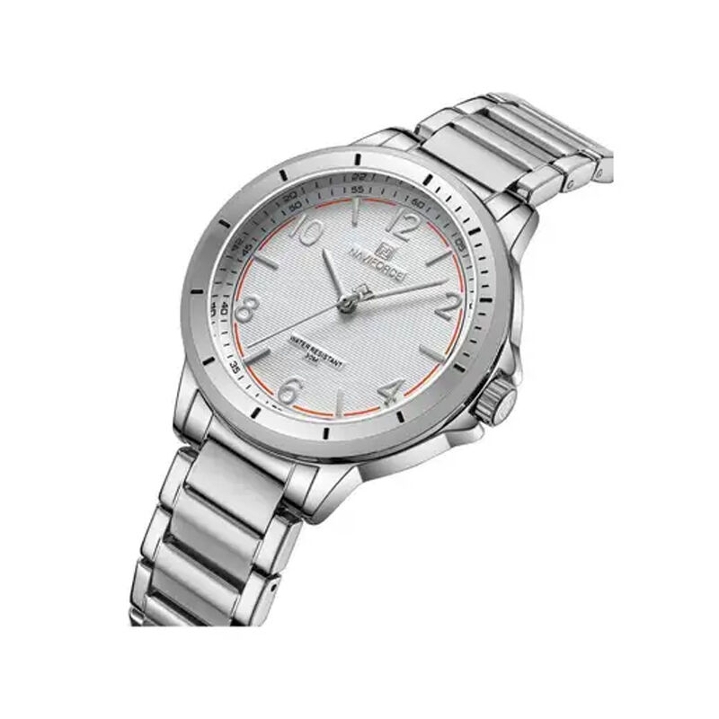 Naviforce 5021 Casual Stainless Steel Waterproof Women’s Watch – Silver White