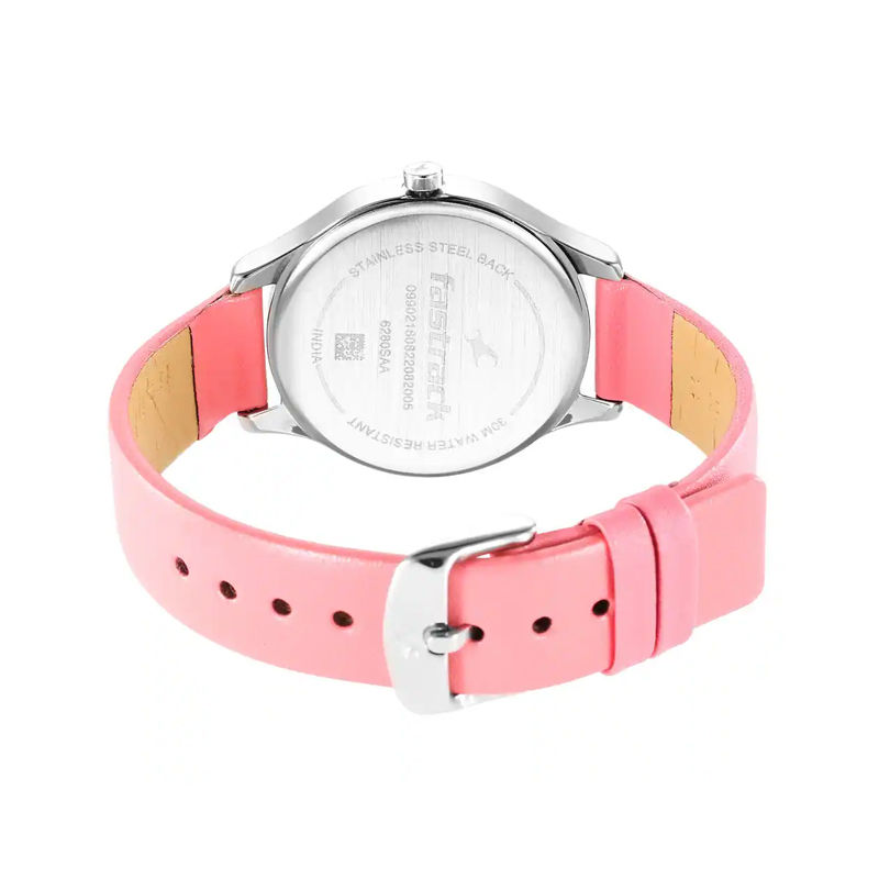 Fastrack 6280SL01 Stunners in Pink Dial & Metal Strap Women’s Watch