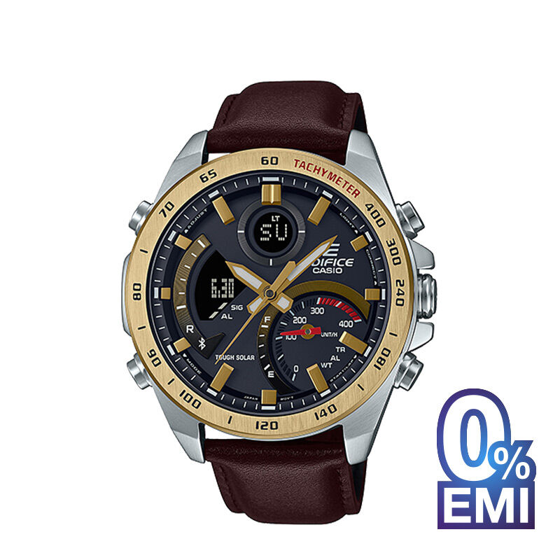 Casio Edifice ECB-900GL-1ADR Leather Band Men’s Watch