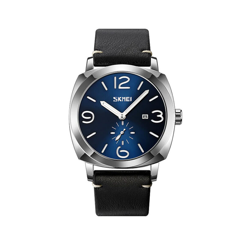 Skmei 9305 Quartz Leather Men’s Watch - Blue & Black