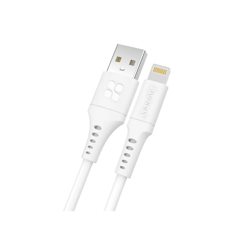 Promate PowerLink-Ai200 Ultra-Fast USB-A to Lightning Soft Silicon Cable