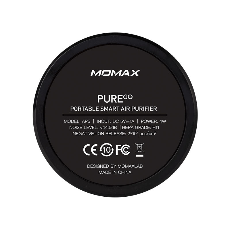Momax AP5 Pure Go Portable Smart Air Purifier – Space Gray 