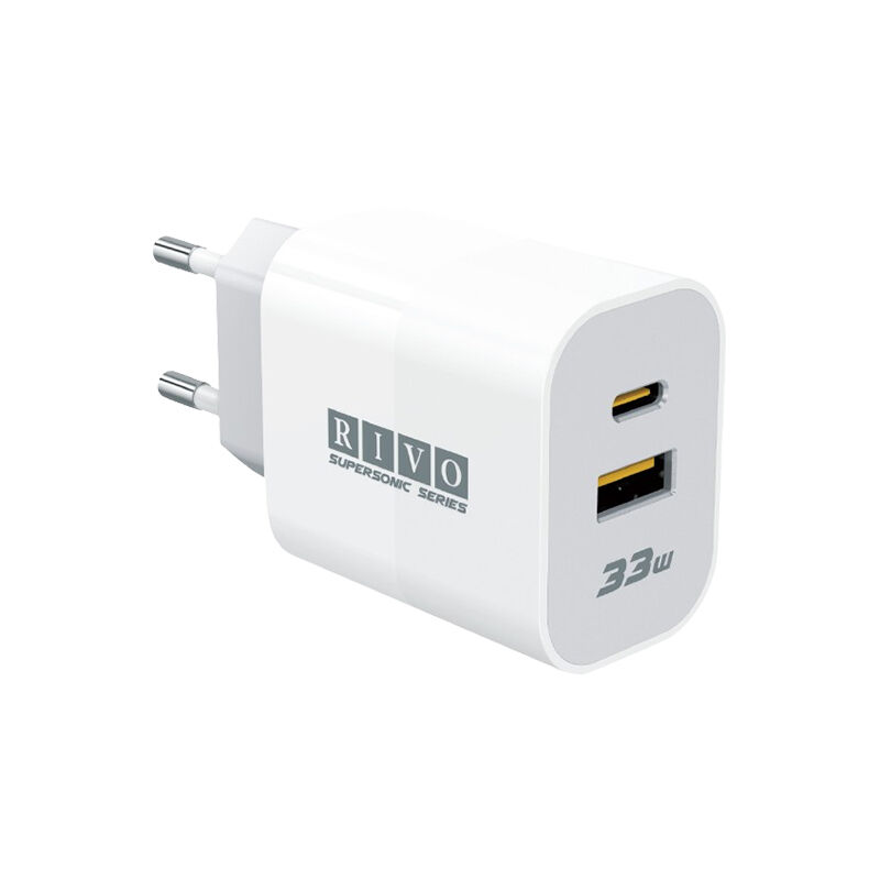 Rivo 33W Dual Port Fast Charging Adapter (AS-33D) – White