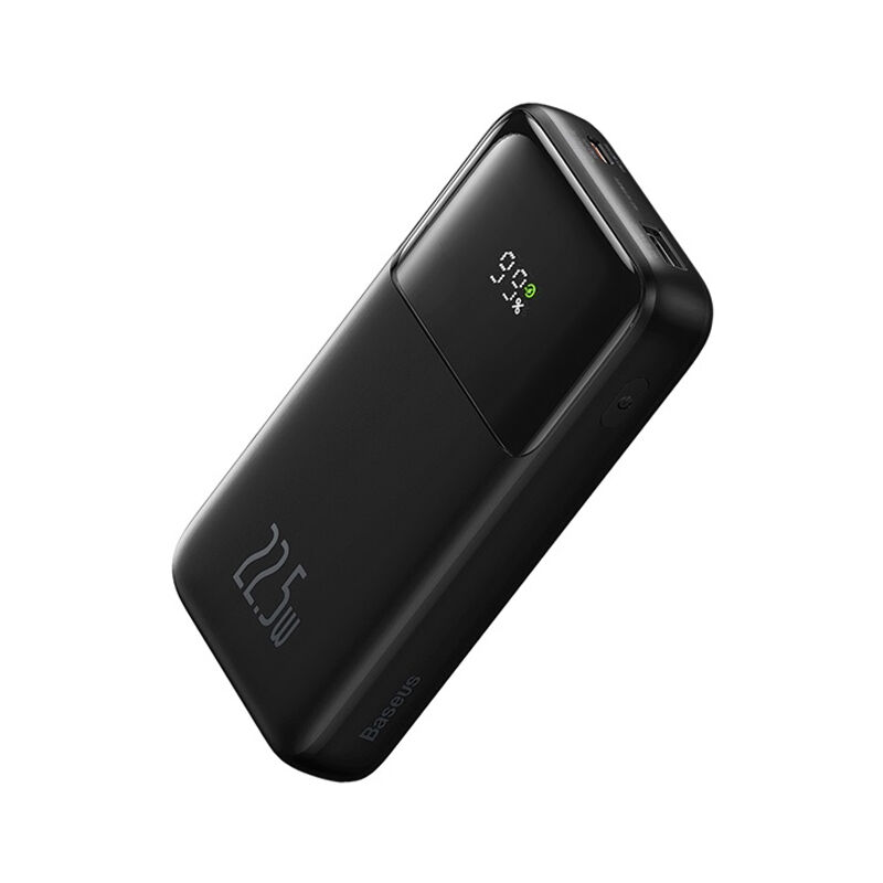 Baseus 22.5W 10000mAh Comet Series Dual Cable Digital Display Fast Charging Power Bank - Black