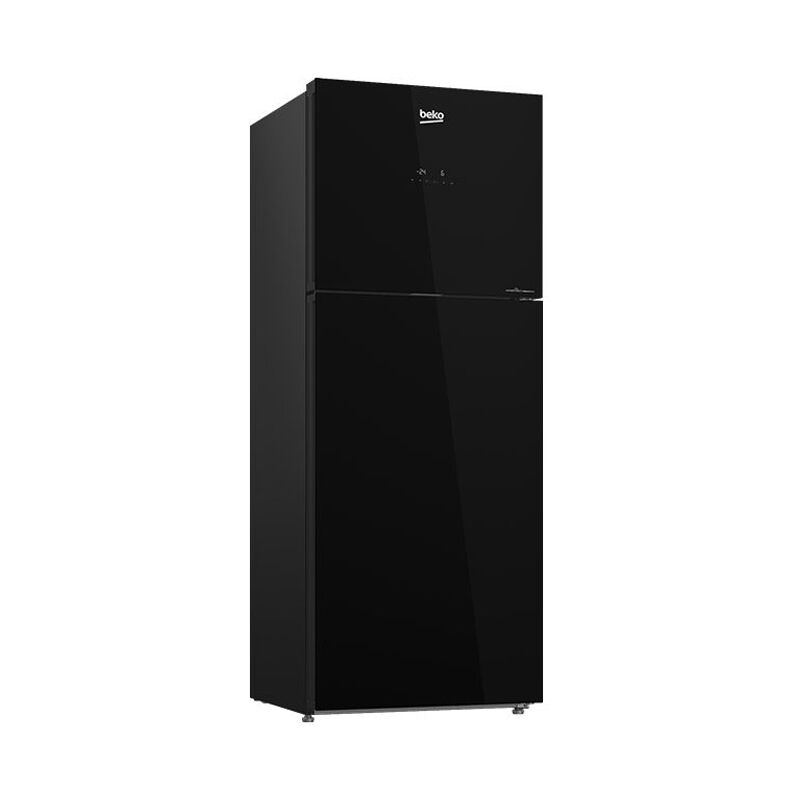 Beko 375 Liter Glass Door Top Mount Refrigerator (BOREF-B3RDNR40ZGB) - Black