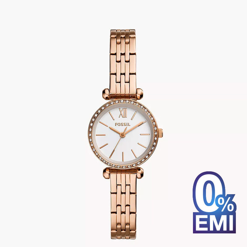 Fossil BQ3502 Tillie Mini Three-Hand Rose Gold-Tone Women’s Watch