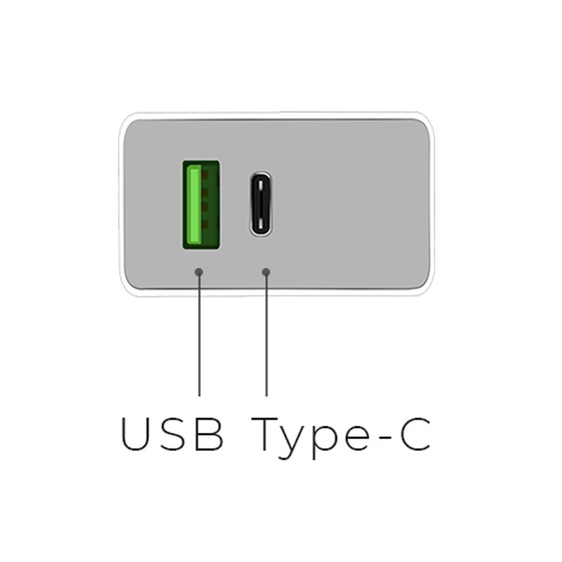 Hoco C24A Bele QC3.0 USB-A & Type-C Output Quick Charging Adapter