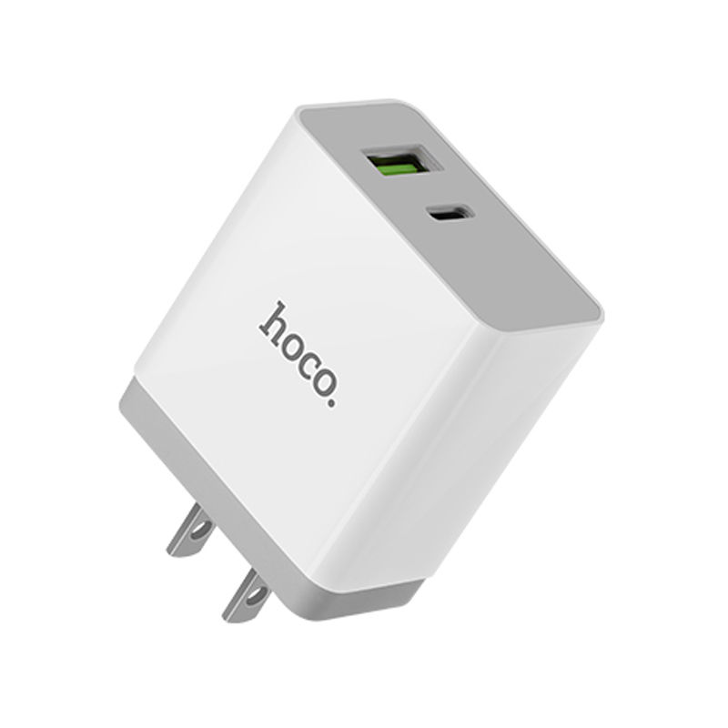 Hoco C24A Bele QC3.0 USB-A & Type-C Output Quick Charging Adapter