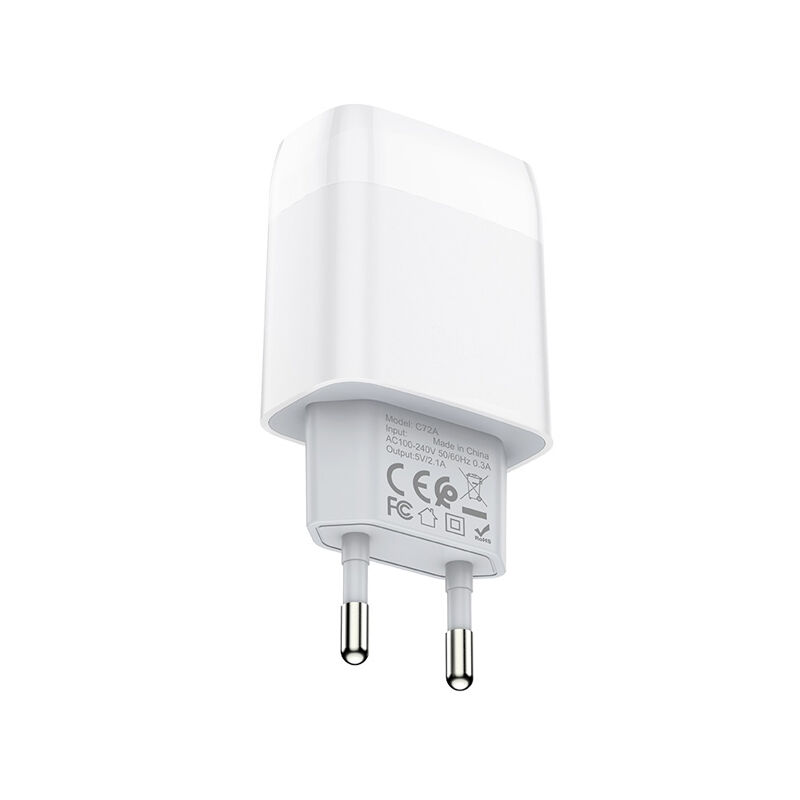 Hoco C72A Glorious Fast Charging Adapter with Lightning Cable - White