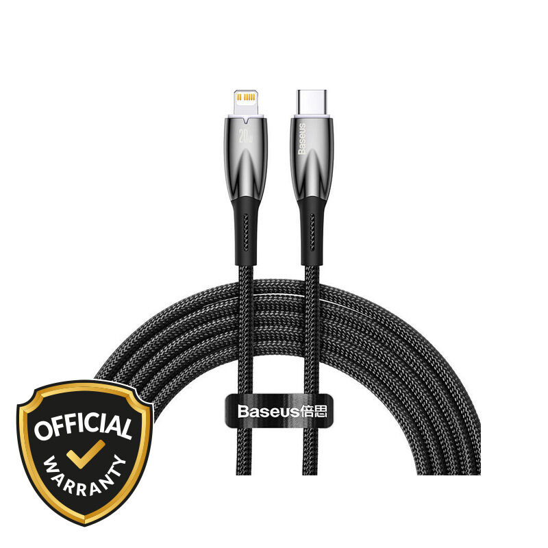 Baseus Glimmer Series 20W 2m Type-C to Lightning Fast Charging Data Cable (CADH000101) - Black