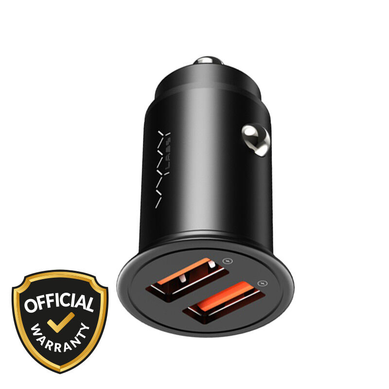 Vyvylabs 36W Round Dot Dual Fast Charging Car Charger (VJY36A-01)-Black