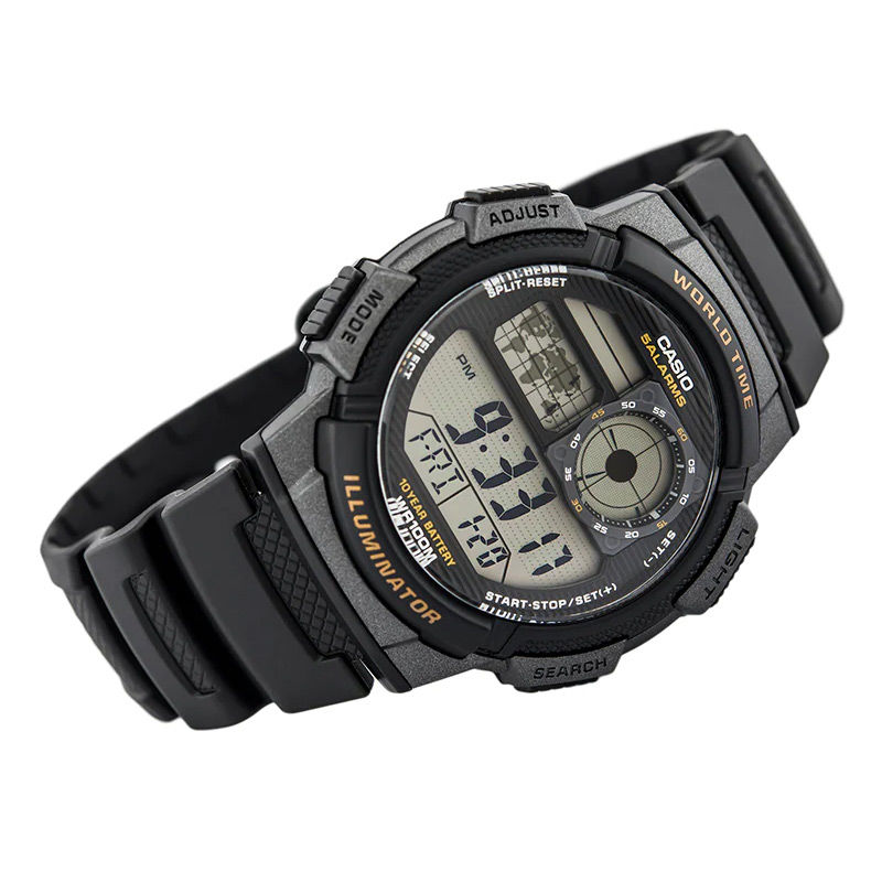 Casio AE-1000W-1AVDF World Time Multifunction Fiber Belt Watch for Men