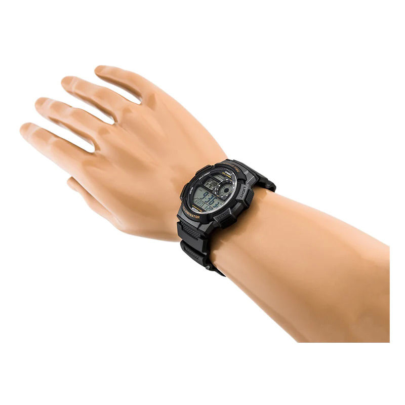 Casio AE-1000W-1AVDF World Time Multifunction Fiber Belt Watch for Men