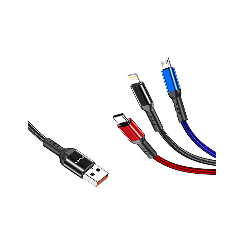 Awei CL-971 3-In-1 Braided Fast Charging Data Cable