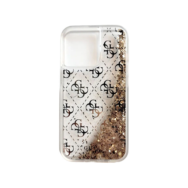 Guess Clear Golden Glitters Case for iPhone 13 Pro - Transparent