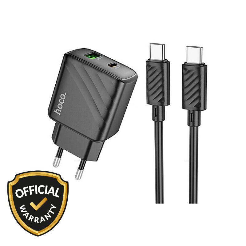 Hoco CS23A Sunlight Type-C to Type-C Cable Wall Charger (EU Plug) - Black
