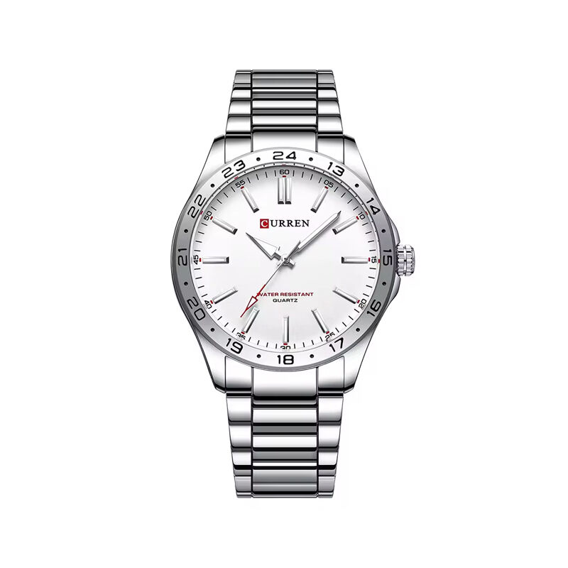 Curren 8452 Luxury Stainless Steel Men’s Watch – Silver & White