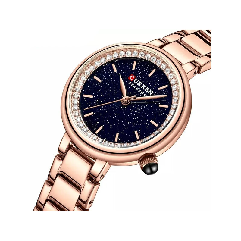 Curren 9089 Trendy Quartz Stainless Steel Women’s Watch – Rose Gold & Black