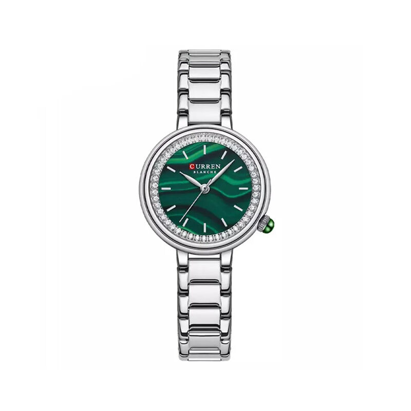 Curren 9089 Trendy Quartz Stainless Steel Women’s Watch – Silver & Green
