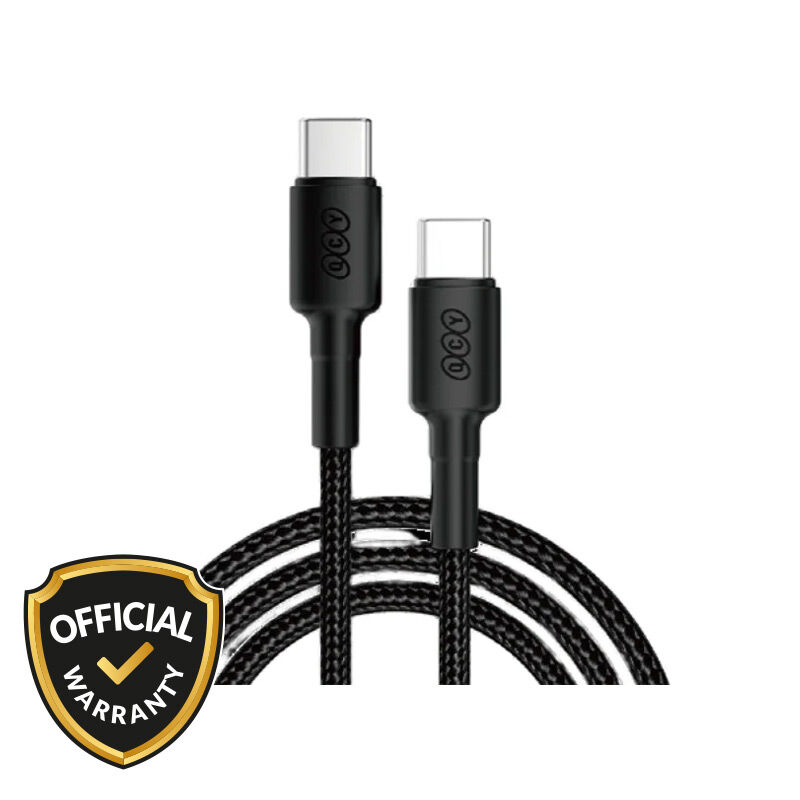 QCY DC13 60W Quick Charging Type-C to Type-C Data Cable – Black