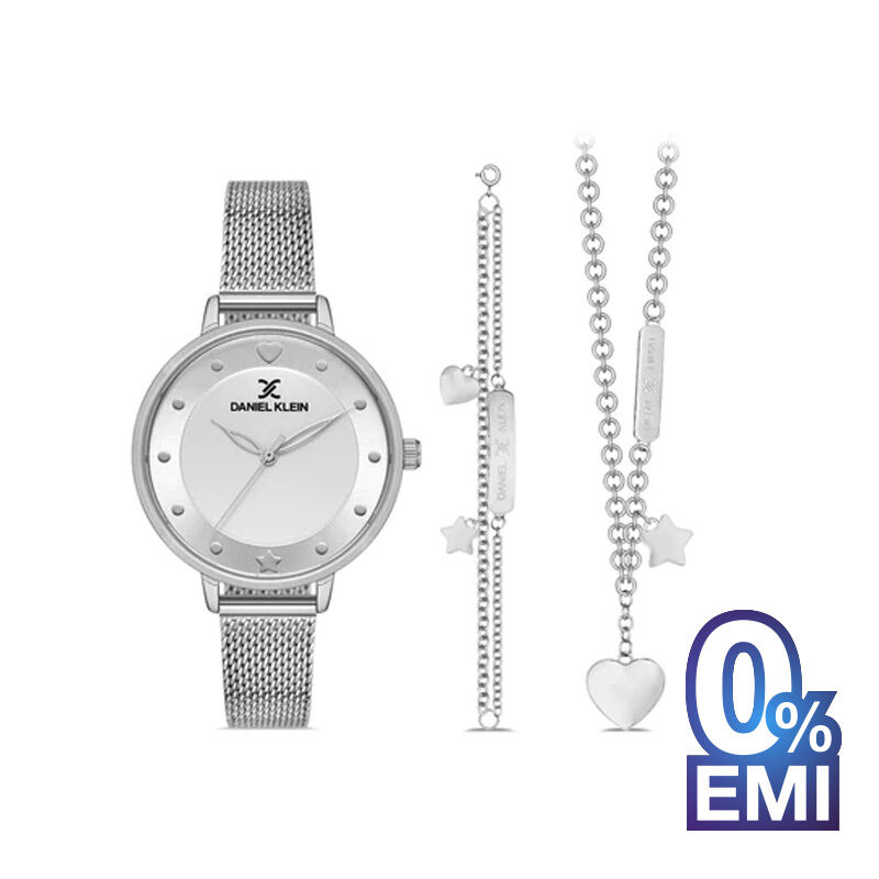 Daniel Klein Quartz Silver Dial Women's Watch and Jewelry Gift Set (DK.1.13022-1)
