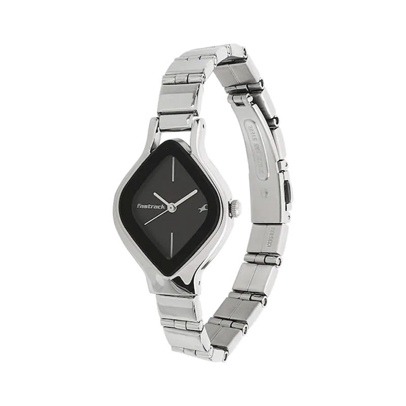 FASTRACK NM6109SM02 Black Dial Silver Stainless Steel Strap Women’s Watch