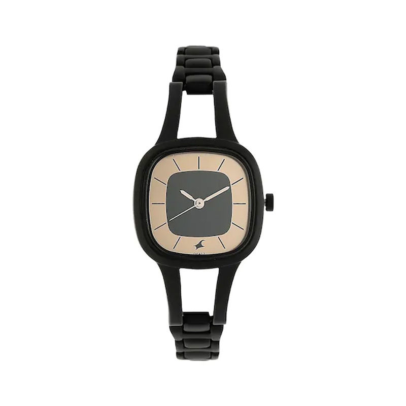 Black metal 2024 strap watches fastrack