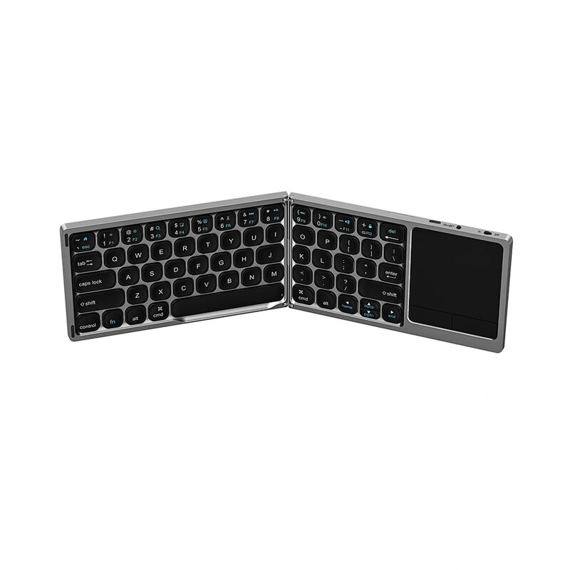 WiWU FMK-04 Fold Mini Rechargeable Wireless Keyboard with Touch Pad - Space Gray