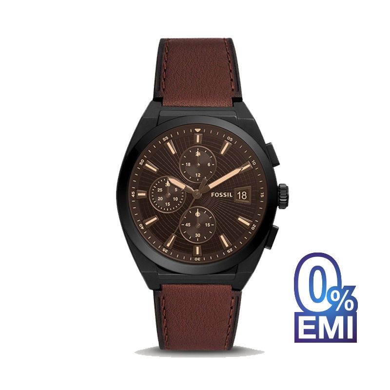 Fossil FS5798 Everett Chronograph Brown Eco Leather Men's Watch