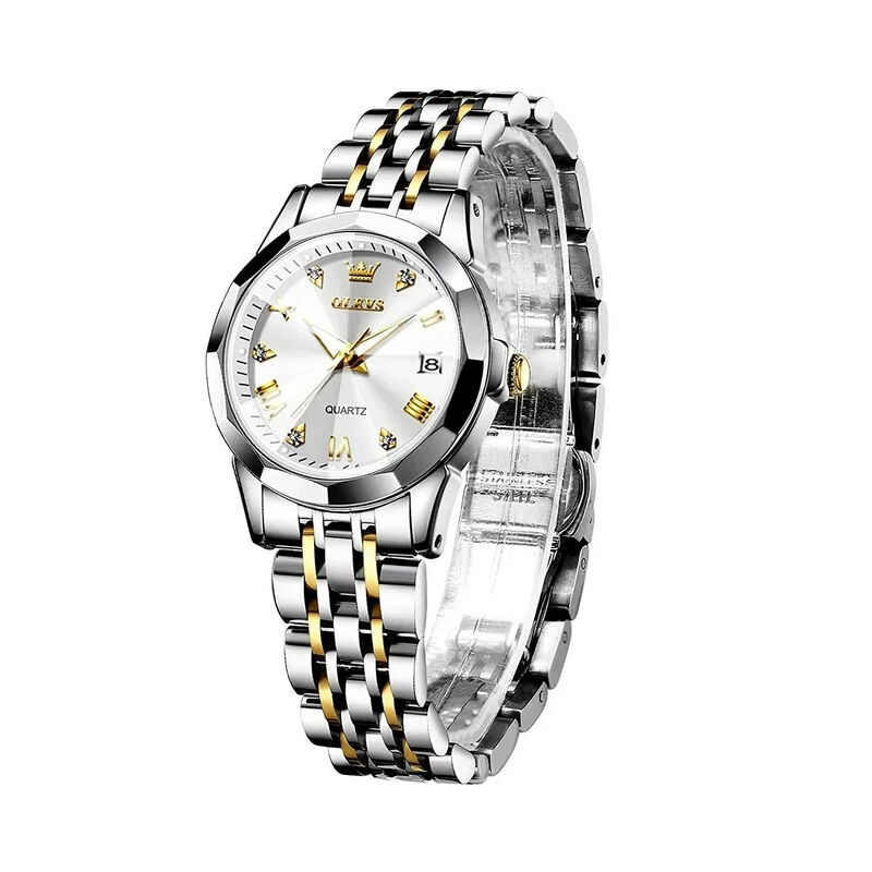 Olevs 9931 Stainless Steel Women’s Watch - Silver Gold 