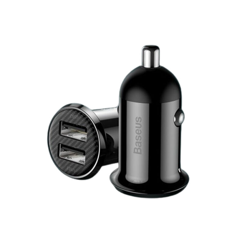 Baseus Grain Pro Dual USB 4.8A Car Charger - Black