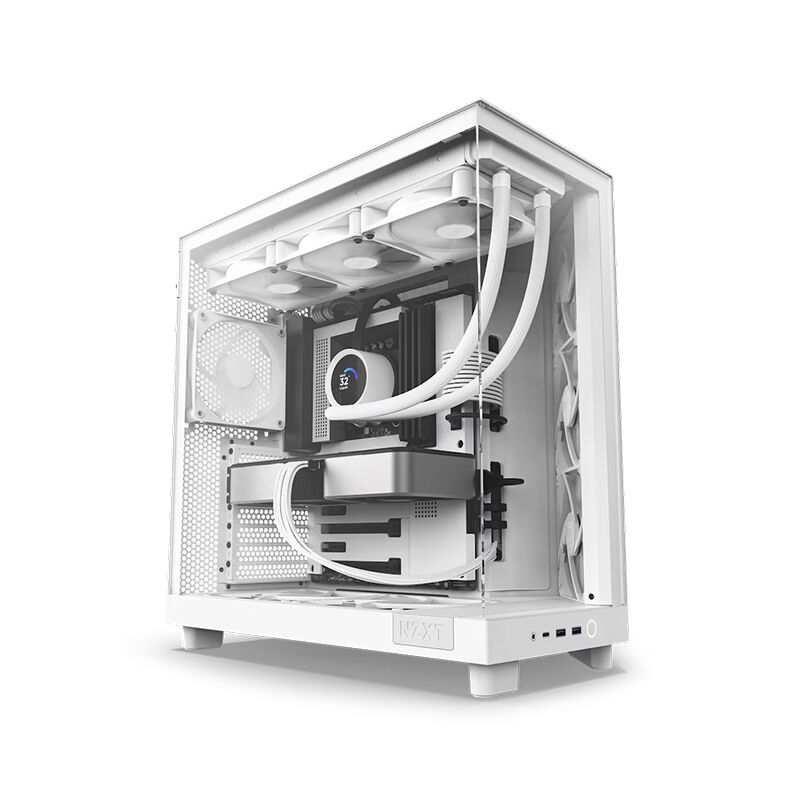 NZXT H6 Flow Compact Dual Chamber ATX Mid Tower Airflow Desktop Casing (CC-H61FW-01)