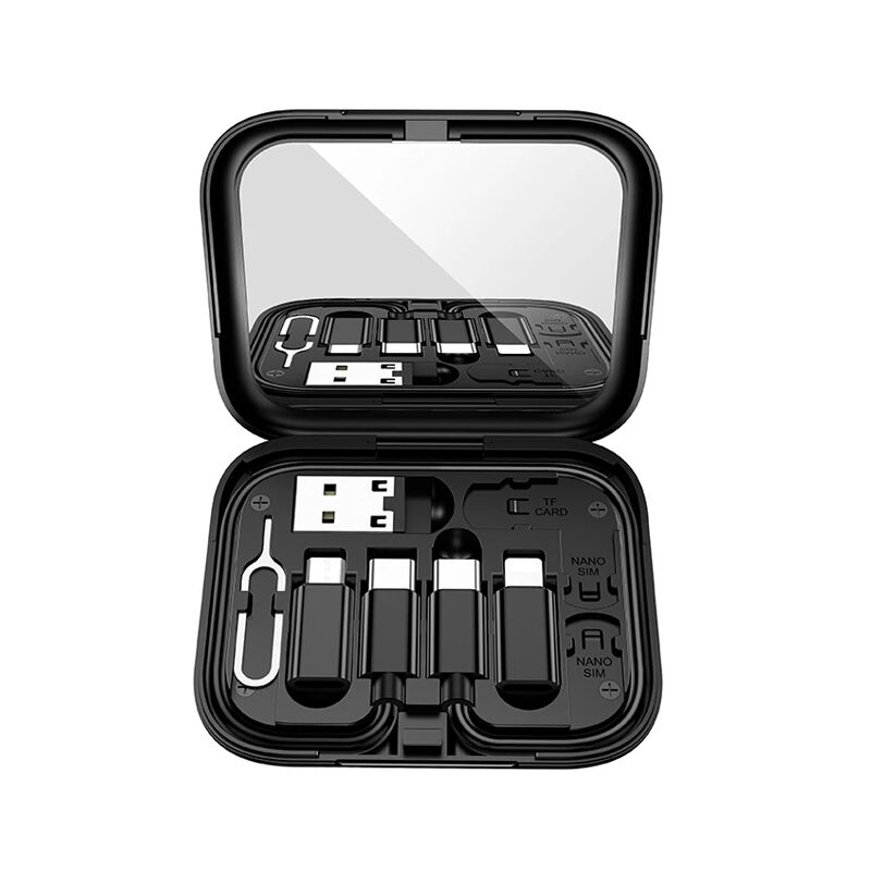 Hoco U114 Multifunctional 3A Phone Cable Storage Suit - Black