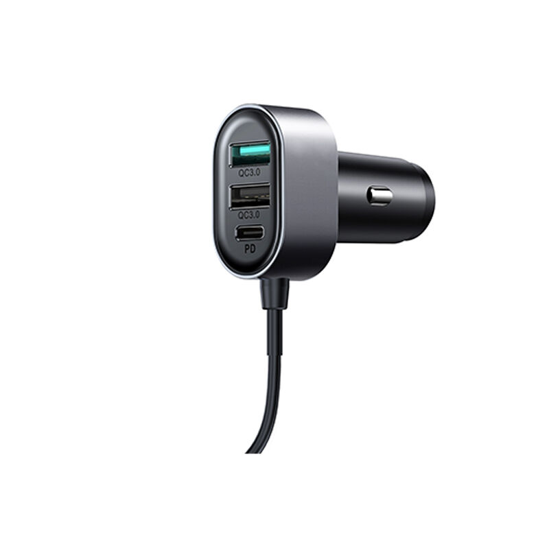 Joyroom JR-CL05 72W 5 Multi-Port 1.5m Extention Cable Fast Charging Car Charger - Black