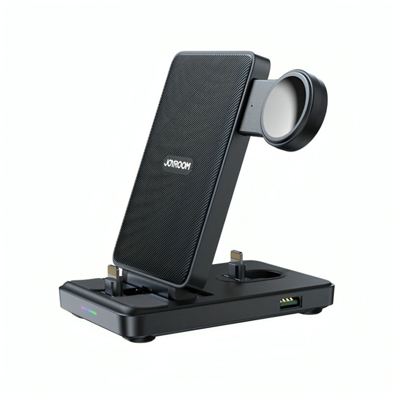 Joyroom JR-WQS02 4-in-1 Lightning Wireless Charging Stand – Black