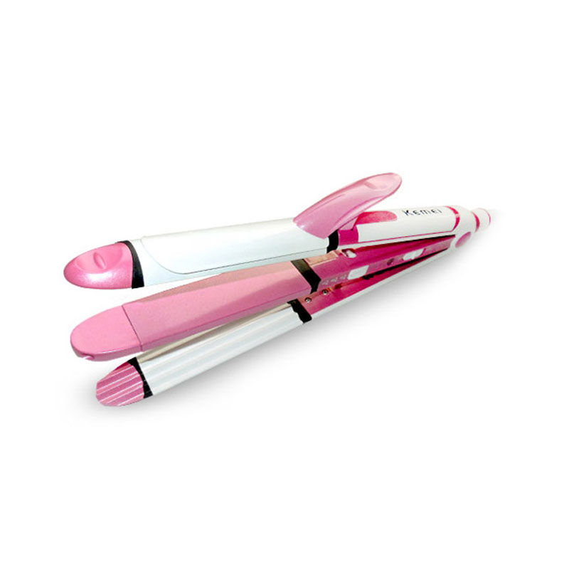 Kemei KM-1291 Ceramic Professional 3 in 1 Electric Hair Straightener Curler Styler and Crimper