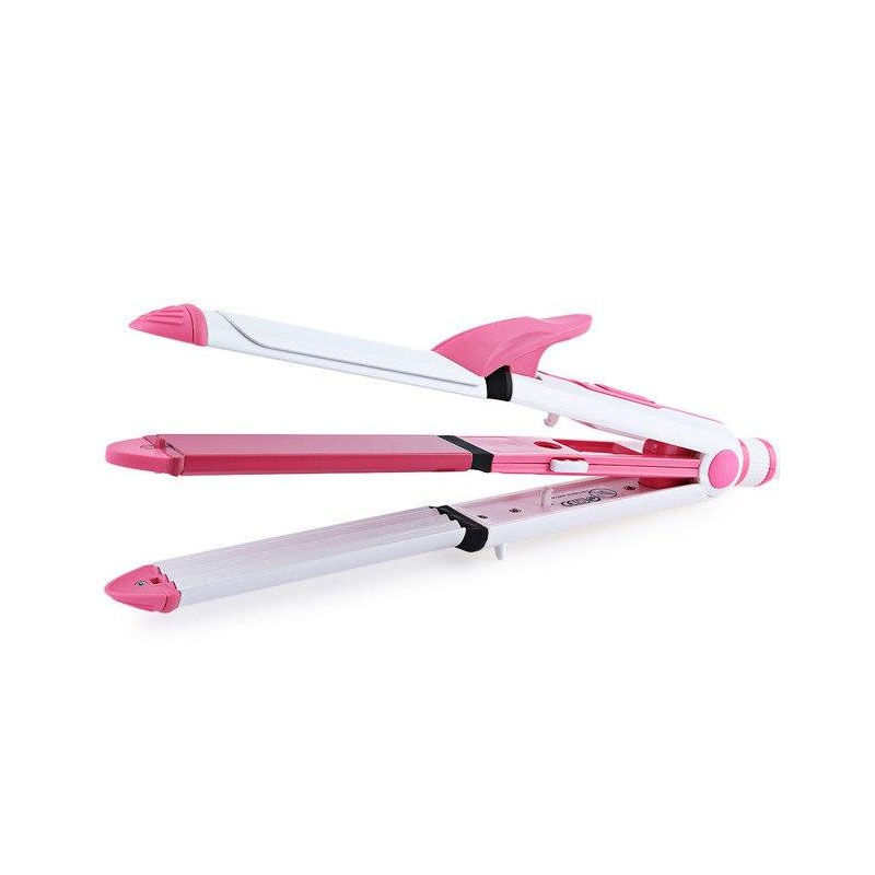 Kemei KM-1213 3 in 1 Hair Straightener and Hair Curler