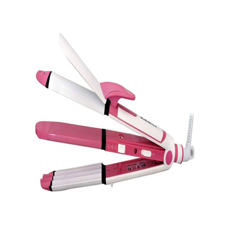 Kemei KM-1213 3 in 1 Hair Straightener and Hair Curler