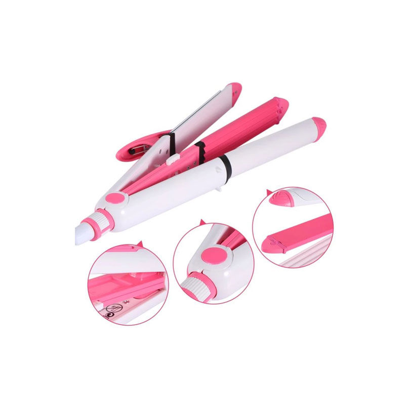 Kemei KM-1213 3 in 1 Hair Straightener and Hair Curler