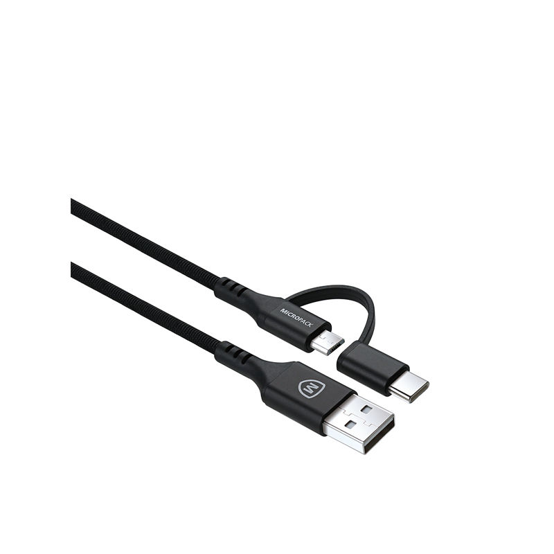 Micropack MC-AC13 Black Luxury Micro USB | Type-C Premium Cable
