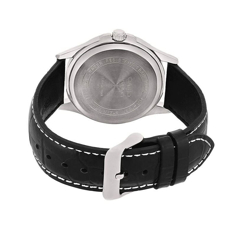 Casio MTP-1381L-1AVDF Men's Analog Enticer Day Date Black Leather Belt Watch 