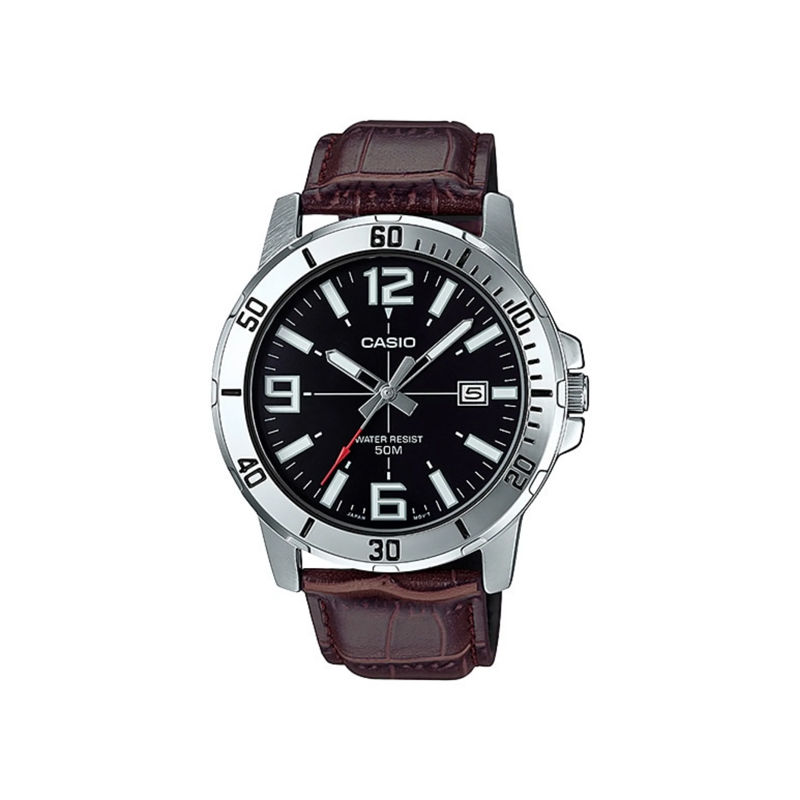 Casio Enticer MTP-VD01L-1BVUDF Brown Leather Belt Men's Watch