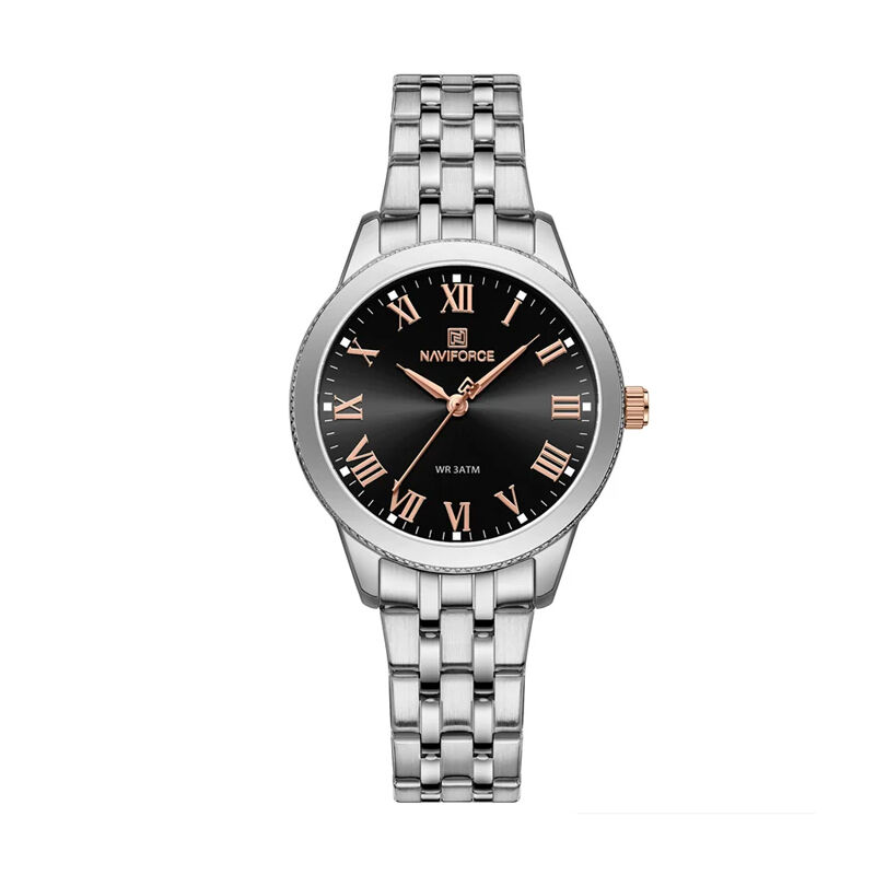 Naviforce 5032 Luxury Elegant Waterproof Stainless-Steel Women’s Watch – Silver Black